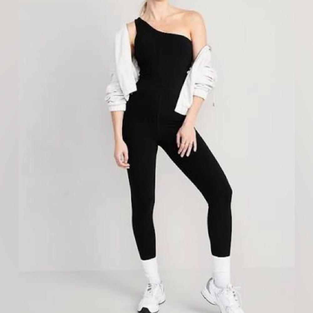 Old Navy Black One-Shoulder Jumpsuit